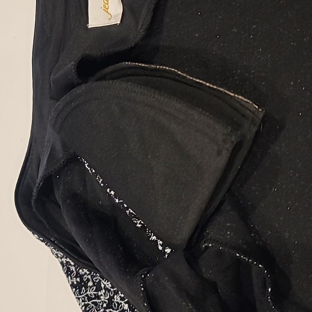 Jeanne Alexander Embroidered Metallic Zip Front Jacket Black Silver Medium - Picture 10 of 14